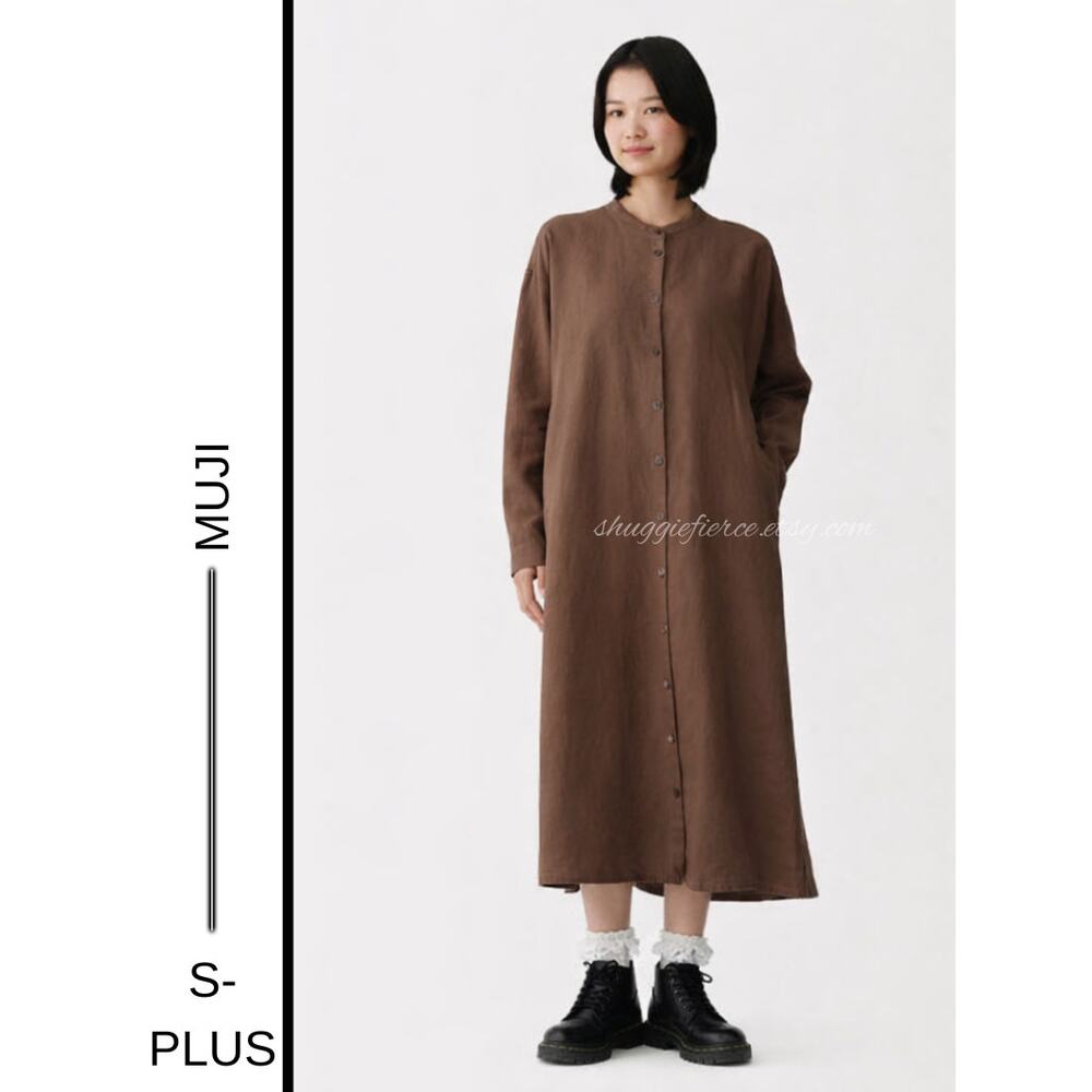 MSRP: $119 ✨ MUJI Cocoa Cotton Button-Up Shirt Dress Size S/M (first up to Plus✨
